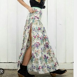 Rare vintage Spell Gypsy Queen high waisted split thigh maxi skirt
